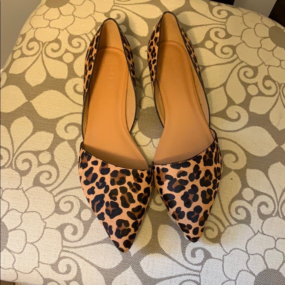 Zoe d’orsay leopard print pointy toe flats